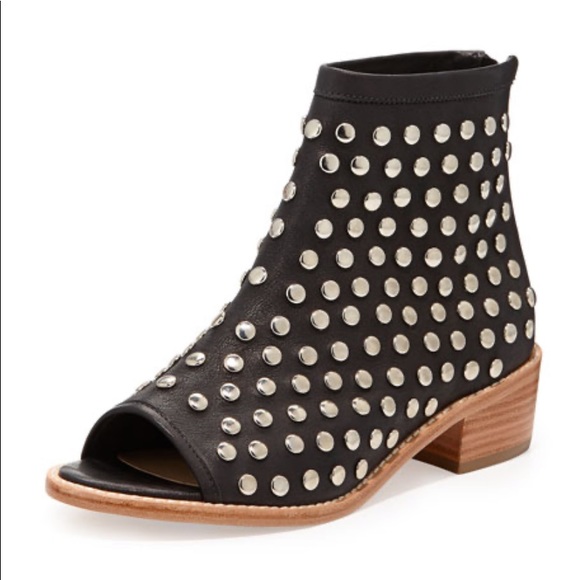 Loeffler Randall Stud Gladiator Peep-Toe Booties - Picture 7 of 8